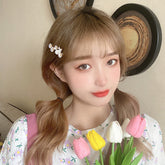 Lindas pinzas para el cabello con forma de conejito margarita